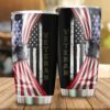 US ARMY SINCE EAGLE WITH AMERICAN FLAG WINGS STAINLESS STEEL TUMBLER PROUD MILITARY UXVET12TBL