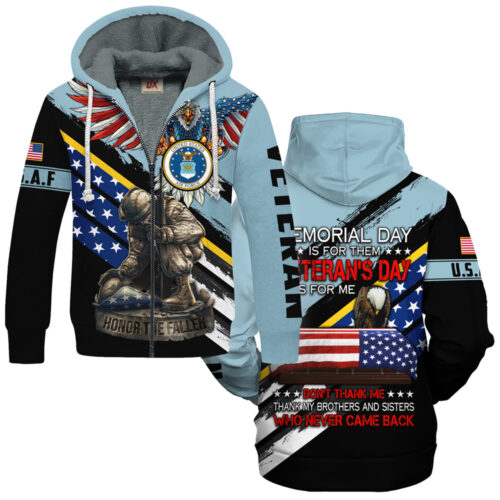 VETERAN UXVET53A-AM Premium Microfleece Zip Hoodie