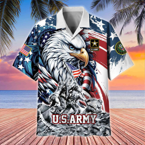 Premium US Veterans Hawaii Shirt, Gifts For Dad, For Husband Veteran UXVET102-AM
