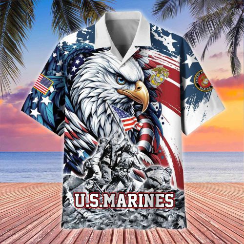 Premium US Veterans Hawaii Shirt, Gifts For Dad, For Husband Veteran UXVET102-MC