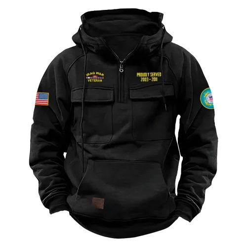 New Release! Personalized Gift U.S. Army Tactical Quarter Zip Hoodie BLVTR220524A01AM