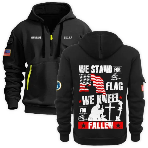 New Release Personalized Name U.S. Army Veteran Hoodie Half Zipper HBLVTR090424A03AM