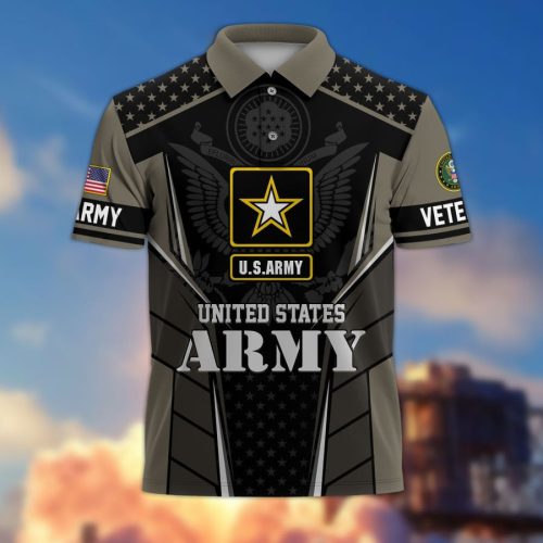 Premium US Army Polo Shirt, Gifts For US Veterans, Gifts On Father's Day, Independence Day, Armed Forces Day, Veterans Day, Memorial Day