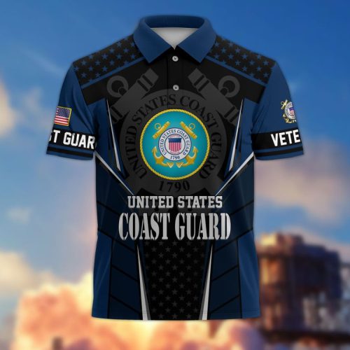 Premium US Coast Guard Polo Shirt, Gifts For US Veterans, Gifts On Father's Day, Independence Day, Armed Forces Day, Veterans Day, Memorial Day